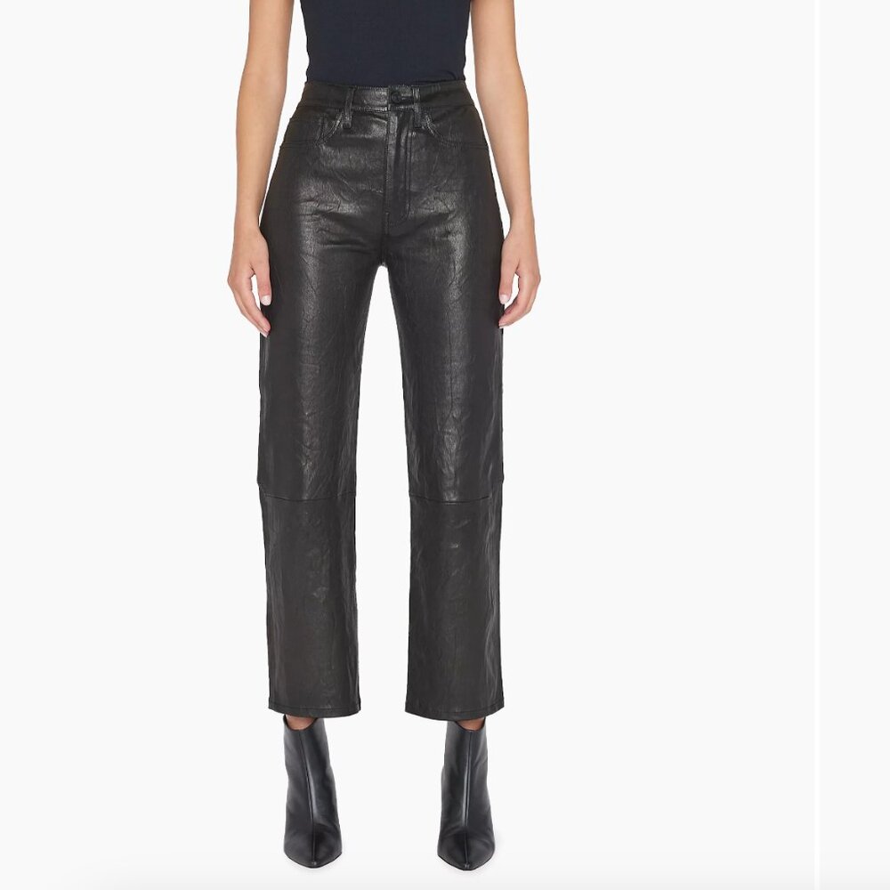 Frame Le Jane Cropped Leather Pants (size 26)